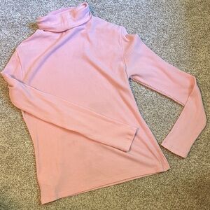 🛍️ 4 for $15 | 5 for $20 Pink Ribbed Turtleneck Top